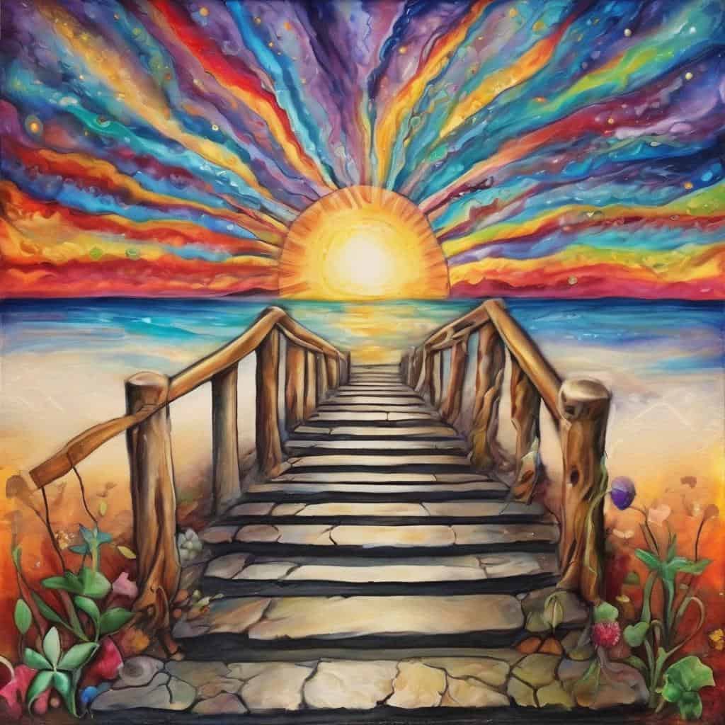 Ανθρώπινη τέχνη, ηλιοβασίλεμα, μικρά βήματα μεγάλα όνειρα, παραλία, όνειρα, αισιοδοξία, πίστι, ανάπτυξη, επιτυχία, νέα αρχή, προοπτική.